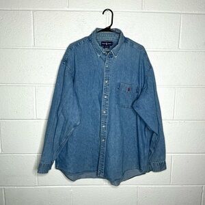 < Vintage Men’s Ralph Lauren Denim Button Up Shirt >